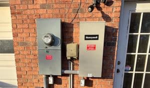 Electrcial Panel On Brick Wall
