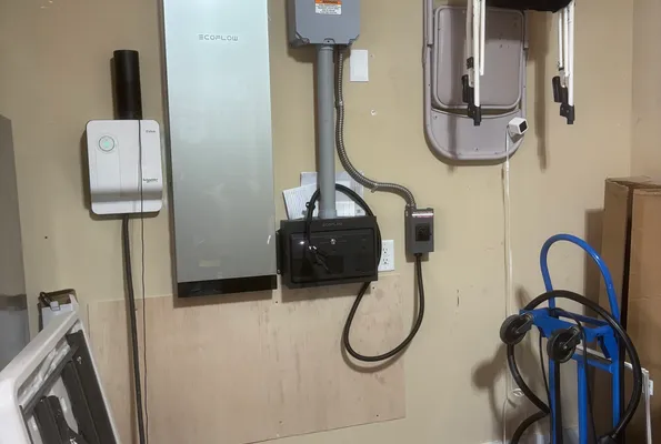 EcoFlow Smart Home Panel installed in a garage in Canton, GA by Innovative Electrical Systems